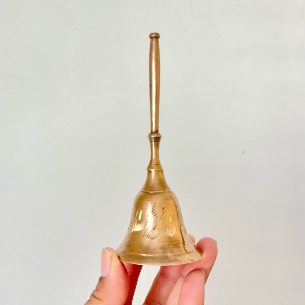 Vintage Brass Bell Etched Design